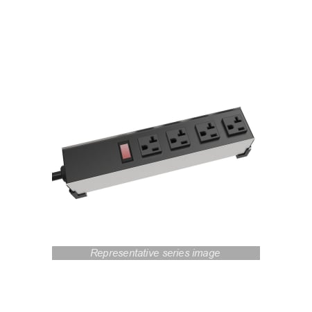 Hammond Power Strip, Heavy Duty, 5-20R, 5-20P, 6 ft., Black 1589H4F1